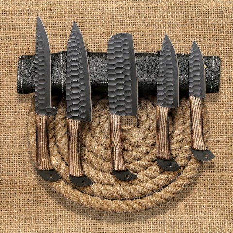 HandForgedDamascusSteelChefSetOf5Knives-05-Photoroom